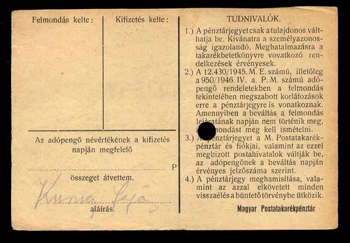 Pénztárjegy 1946 A 10000 Adópengõ - érvénytelen vov