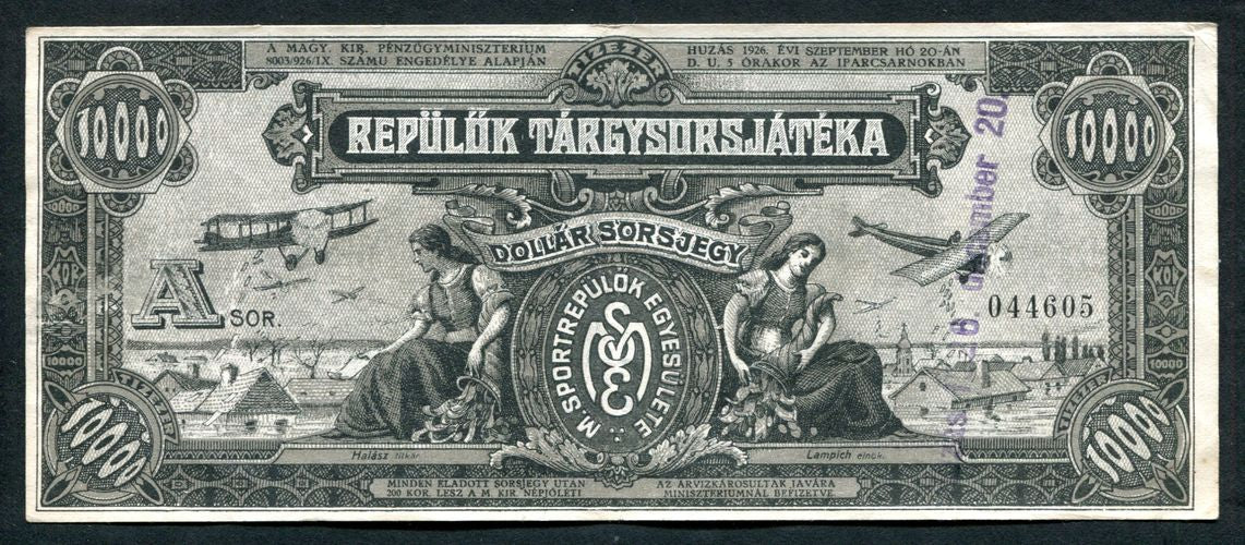 Repülők tárgysorsjátéka 1926