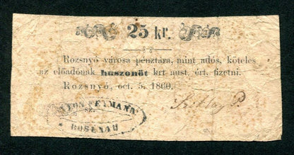 Rozsnyó 1860 25 krajcár