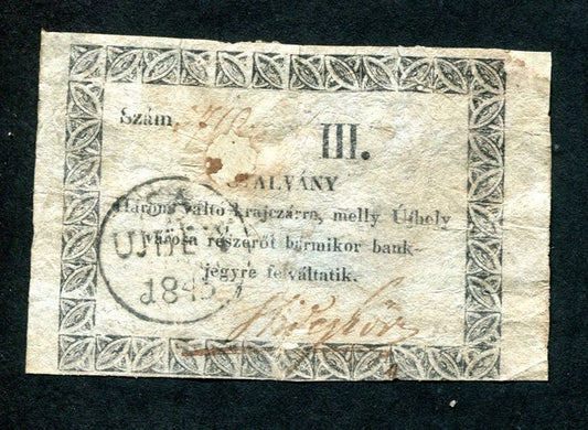 Sátoraljaújhely 1849 3 krajcár