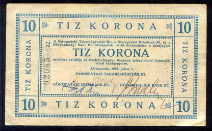 Sárospatak 1919 10 Korona