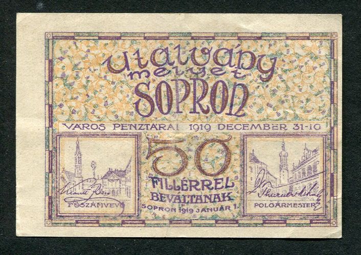 Sopron 1919 50 fillér