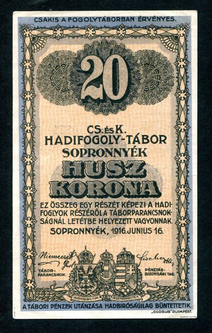 Hadifogolytábor - Sopronnyék 20 Korona