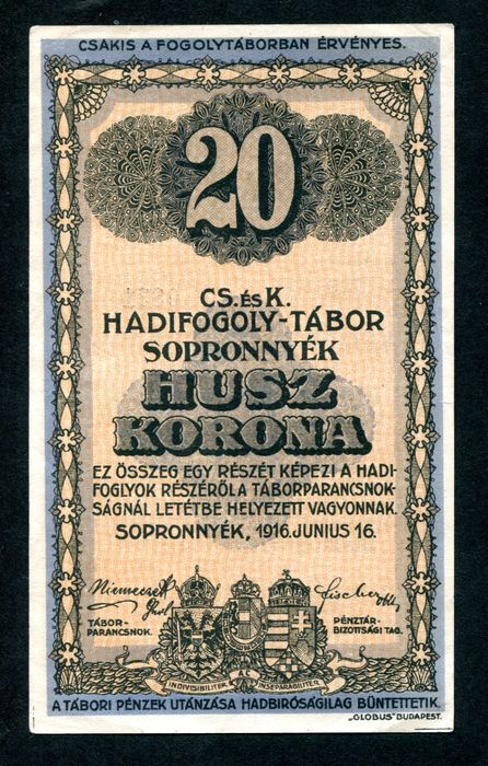 Hadifogolytábor - Sopronnyék 20 Korona