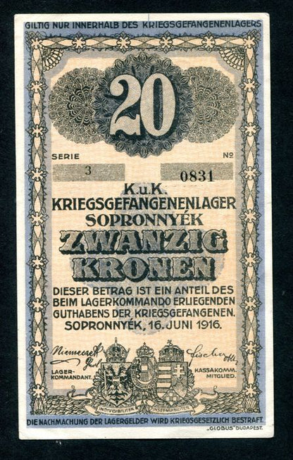 Hadifogolytábor - Sopronnyék 20 Korona