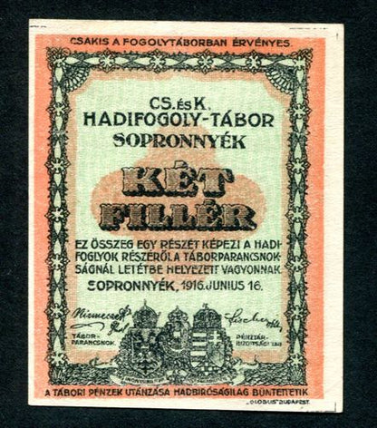 Hadifogolytábor - Sopronnyék 2 fillér