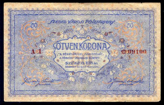Szeged 1918 50 Korona