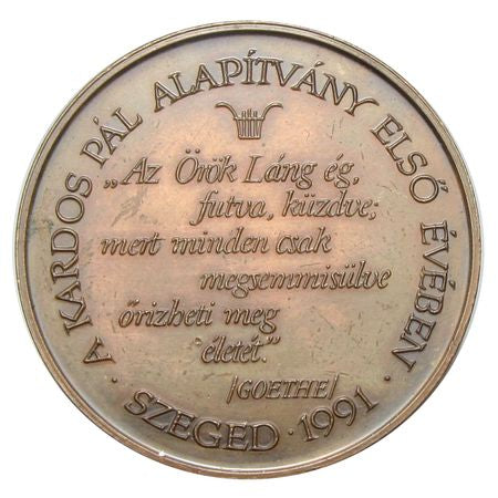 Szeged 1991 Kardos Pál emlékérem