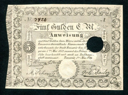 Temesvár 1849 5 Gulden