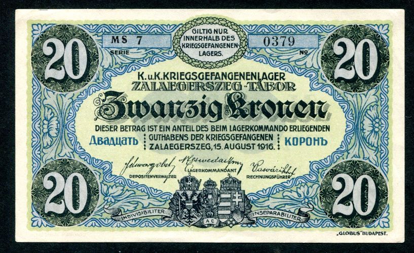 Hadifogolytábor - Zalaegerszeg 20 Korona